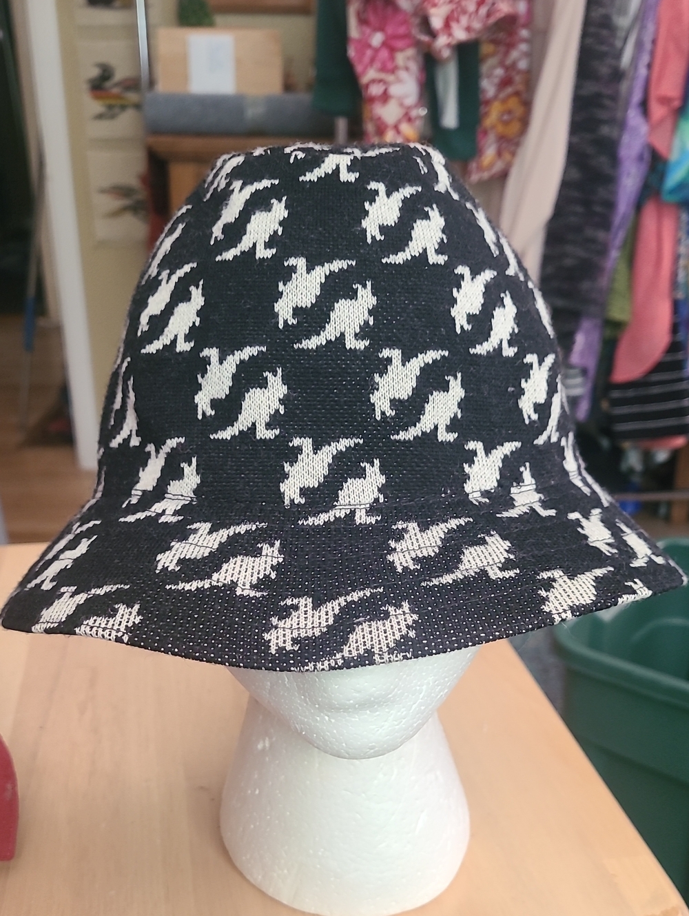 KANGOL Black & White Patterned Bucket Hat